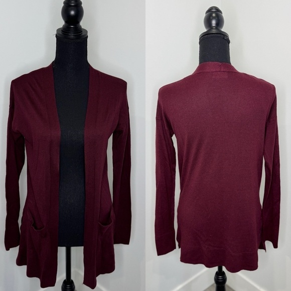 SO Burgundy Lightweight Front Open Cardigan (S) - Picture 1 of 7